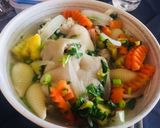 Hình bước làm 4 của món Nui móng giò heo Nhật