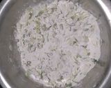 A picture of step 1 of Cabbage akki roti.