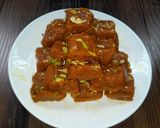 A picture of step 6 of Alphonso Mango burfi.