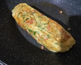 Foto langkah ke 4 dari resep Telur Dadar Daun Melinjo.