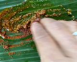 A picture of step 3 of Meen Pollichathu - Kerala special.