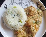 A picture of step 1 of Creamy potato and her bed rice.