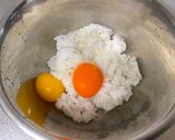 A picture of step 1 of Japanese White Omurice.