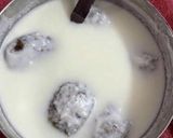 A picture of step 1 of Dahi vada (lental dumpling) is a popular India chaat.