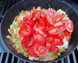 A picture of step 1 of Smoked tomato and basil soup.