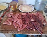 A picture of step 1 of Venison and Beef Milanesa.