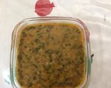 A picture of step 3 of Palak dal (spinach with tur dal).