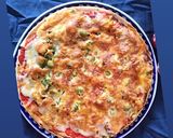 A picture of step 6 of Chilli chicken pizza.