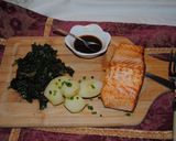 A picture of step 9 of Salmon fish with turmeric-ginger rice OR with Spinach puree.