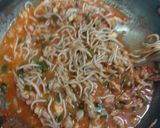 A picture of step 6 of American chopsuey with fried rice.