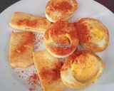Foto langkah ke 3 dari resep Telur goreng & keju panggang #sarapan debm.