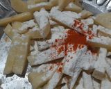 A picture of step 2 of Honey chilli potato.