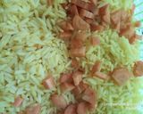 A picture of step 2 of Grilled chicken stuffed with fried rice,coleslaw&veg.juice(Val).
