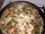 Omelette de zapallitos verdes, morrón y cebolla😋