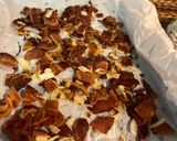 A picture of step 7 of Brussel Sprouts, with Bacon, onions and a Balsamic Vinegar.