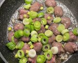 A picture of step 4 of Leek, Chichen Heart - Japanese izakaya menu.