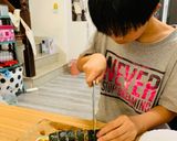 A picture of step 3 of Pork Floss Sushi Rolls.
