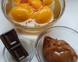 Foto del paso 1 de la receta: Melocotones en almíbar con dulce de leche y chocolate