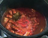 Foto del paso 3 de la receta: Morrones rellenos con fideos y salchichas🌶️ ¯\(ツ)/¯🍝