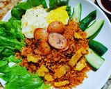 Hình bước làm 3 của món Cơm chiên kim chi 😘