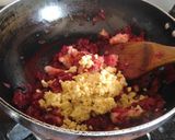 A picture of step 2 of Amla beetroot tikki.