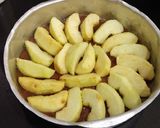 A picture of step 4 of Eggless upside down apple cake.