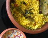 A picture of step 8 of Mix Vegetable pulav and pomegranate Raita.