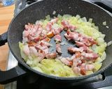 A picture of step 8 of Chicken and Bacon with Peppers, Tomatoes, Spices, and Coconut Milk.