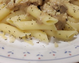 Foto del paso 5 de la receta: Penne Rigatti con lomo de cerdo en salsa blanca