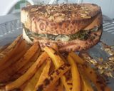 Foto del paso 8 de la receta: Sándwich de queso con espinacas salteadas y "papas"🥪🧀🌿🥪🍟