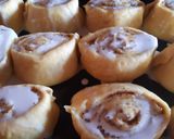 A picture of step 3 of Cinnamon rolls with coffee glaze.