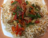 A picture of step 7 of Carrot rice and shredded beef sauce.