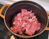 有四季豆和洋蔥的豬肉咖哩蛋包飯的食譜步驟1照片