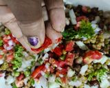 A picture of step 5 of Protein Chaat – Whip Up a Quick Chaat Using Green Moong, Peanuts, and Chickpeas.