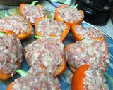 A picture of step 3 of Stuffed Bell Peppers with Tomato Sauce.