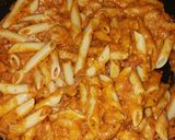 A picture of step 18 of Tuscan Chicken & Shrimp pasta.