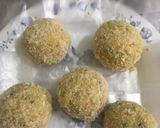 A picture of step 11 of Cheese balls with herb 🌿 tomato 🍅sauce.