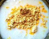 A picture of step 1 of Gujarati Sweet and Sour Kadhi.