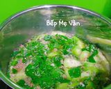 Hình bước làm 2 của món Canh cua mướp và mồng tơi