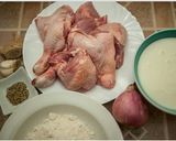 A picture of step 1 of Buttermilk fried chicken.