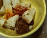 A picture of step 2 of Khatye aloo.