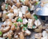 A picture of step 9 of Stuffed Veggie-Mushroom-Tofu Baked Aubergine Boats.