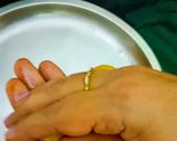 A picture of step 5 of Panjiri Laddu recipe from flour and gram flour.