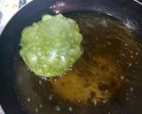 A picture of step 3 of Masala palak poori served with aloo sabzi.