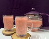 A picture of step 4 of Roohafza Chai/Rose Tea.