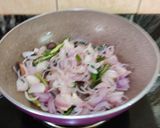 A picture of step 2 of Andhra chicken.