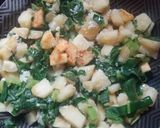A picture of step 5 of Swiss Chard with Potatoes and Beef.