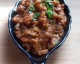 A picture of step 8 of Baingan bharta.