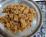 A picture of step 4 of Peanuts and fried gram Burfi.
