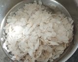 A picture of step 1 of Poha pan cake.